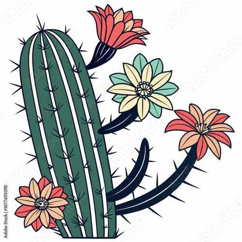 cactus star limited edition flowers on white background 