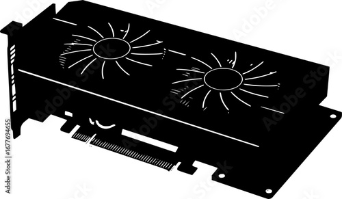 Graphic Card icon set. for mobile concept and web design on white background. vector illustration
