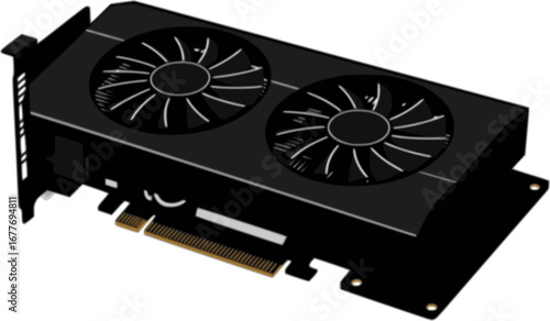 Graphic Card icon set. for mobile concept and web design on white background. vector illustration
