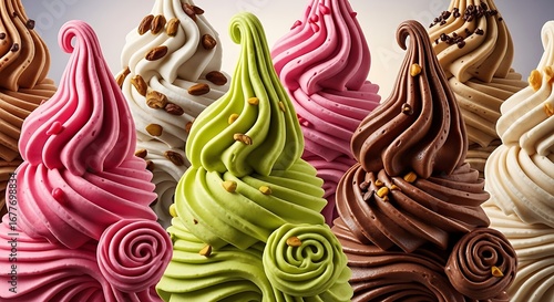 Assorted Flavors of Ice Cream.