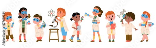 Children Engaged in Science Experiments
