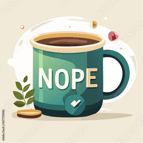 NOPE Typography Coffee Mug Design