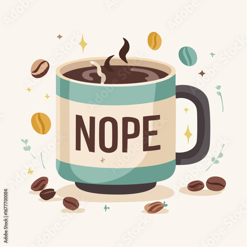 NOPE Typography Coffee Mug Design