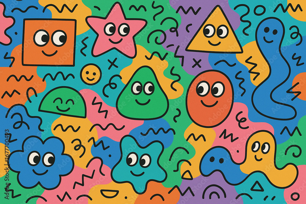 seamless pattern with funny cartoon monsters seamless pattern with funny cartoon monsters