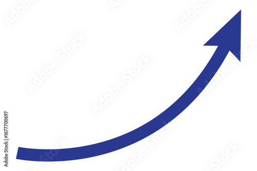blue curve arrow icon on transparent background. flat style. arrow icon for your web site design, logo, app, UI. arrow indicated the direction symbol. EPS 10