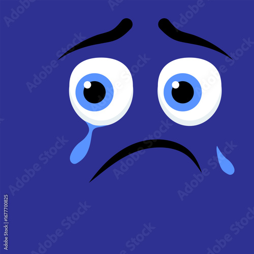 Crying Emotion Sticker Face