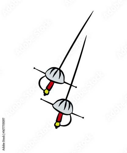 Doodle Saber Fencing Swords Icon