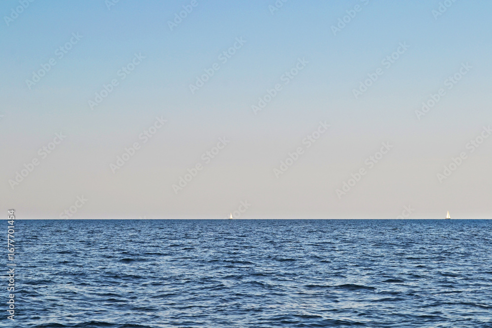Obraz premium Two sailing boats in the Ionian sea.