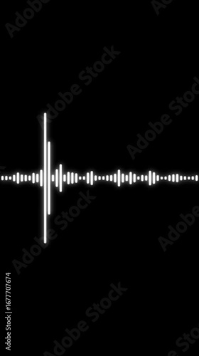 black video footage of audio visualizer on black background. Music equalizer, audio waves or sound frequency,neon glowing text 2 number countdown icon on black background 4k animation.