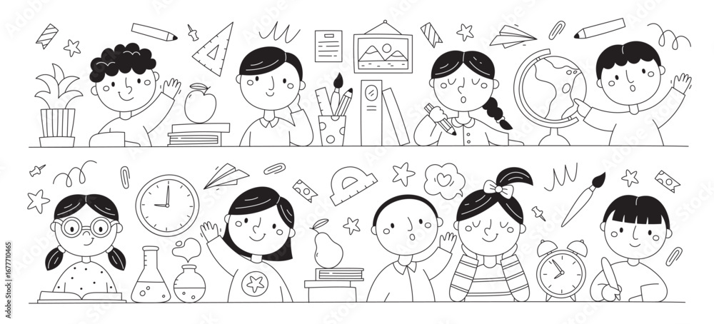 Fototapeta premium Children in Classroom Activities