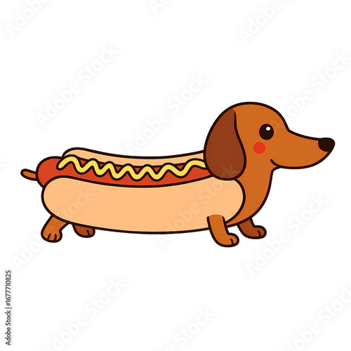 Wallpaper Mural Cute dachshund hotdog Torontodigital.ca