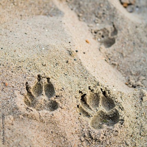 Animal tracks in sand