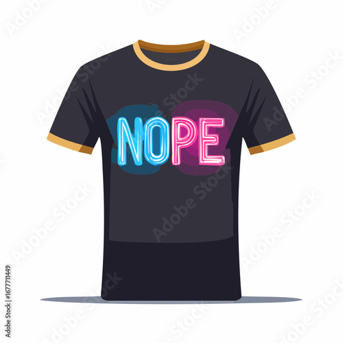 NOPE Neon Typography T-Shirt Design