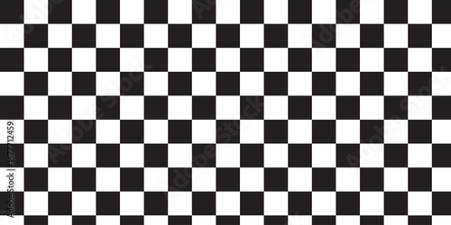Black and white chess pattern. Checkerboard seamless vector illustration. Abstract checkered checkerboard for game. Grid geometric rectangle shape. Race flag. EPS 10