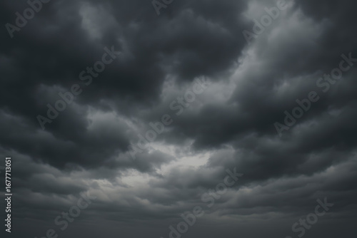 overcast sky with dramatic gray clouds, moody atmosphere