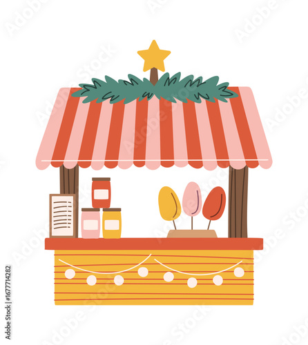 Christmas street stall with sweets