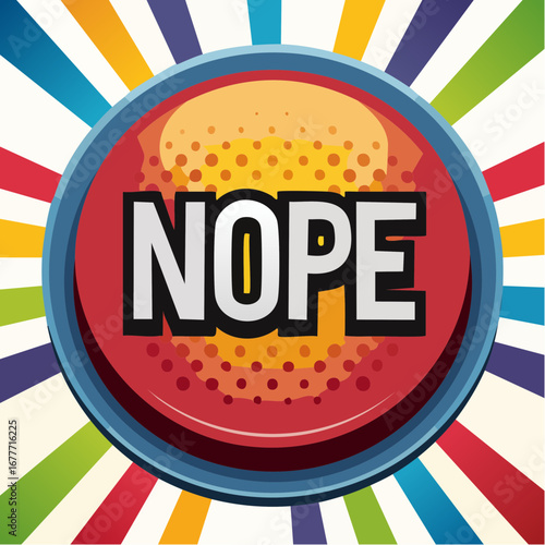 NOPE Comic Typography Button Design