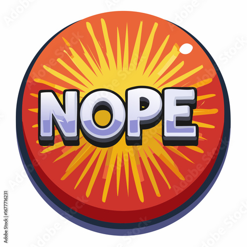 NOPE Comic Typography Button Design