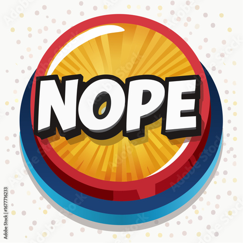 NOPE Comic Typography Button Design