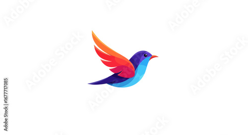 Colorful Bird Illustration, Nature Scene, Digital Art, Bright Environment, Vibrant Viewpoint, Artistic Concept