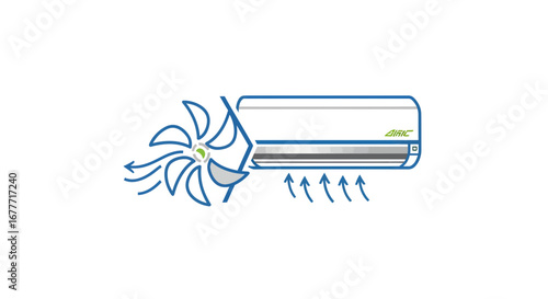 Optimizing Cooling Efficiency in Homes, Detailed Infographic, Indoor Environment, Technical Perspective
