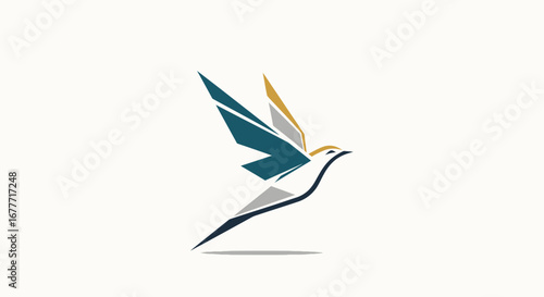 Stylized Bird Illustration in Abstract Design for Creative Visuals