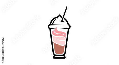 Delicious Milkshake Creation, Refreshing Dessert, Summer Vibes, Illustration, Fun Environment, Colorful Viewpoint, Sweet Treat Concept