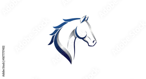 Elegant Action, Horse Head Illustration, Digital Art, Modern Environment, Artistic Viewpoint, Minimalistic Concept