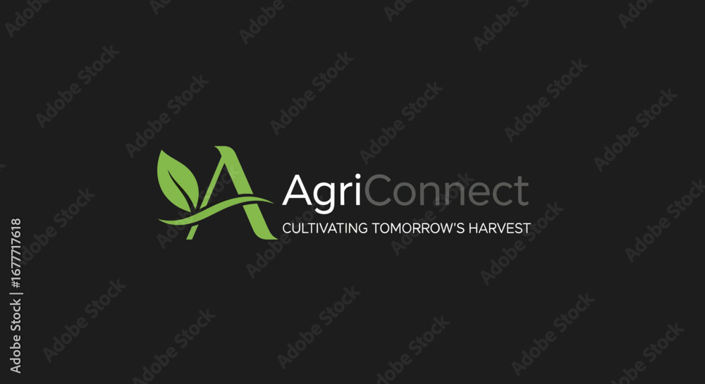 Fototapeta premium AgriConnect Logo Design Showcase, Graphic Representation, Professional Environment, Creative Viewpoint, Branding Concept