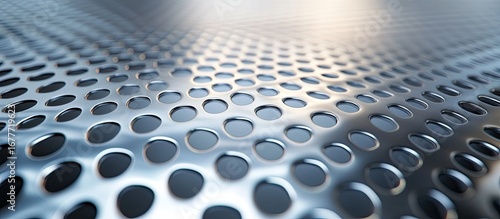 Abstract metal texture with circular perforations