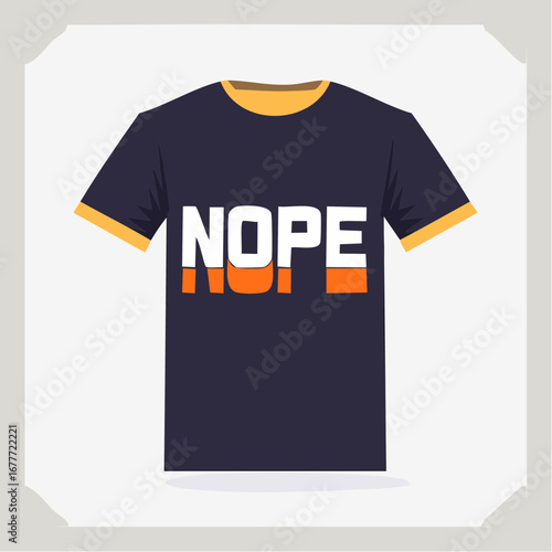 NOPE 3D Typography T-Shirt Design