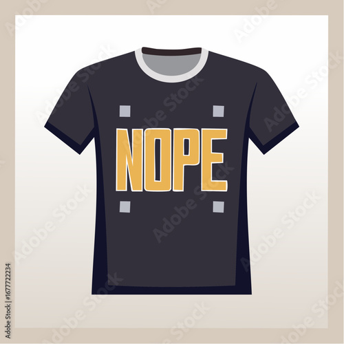 NOPE 3D Typography T-Shirt Design
