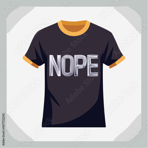 NOPE 3D Typography T-Shirt Design