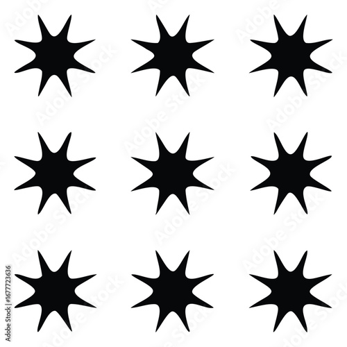 Set of black star icons in vector illustration for decoration and design