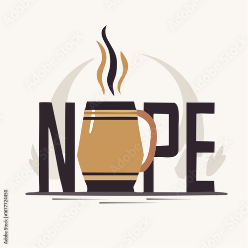 NOPE Coffee Typography T-Shirt Design