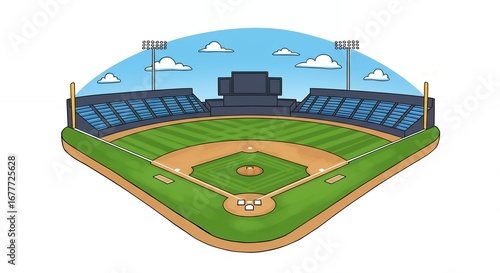 Baseball stadium illustration design graphic
