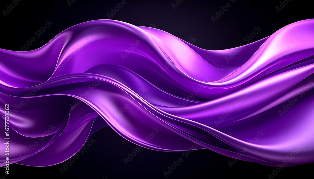 custom made wallpaper toronto digitalA vibrant purple drapery flows gracefully over a dark background, showcasing fluid, elegant curves.