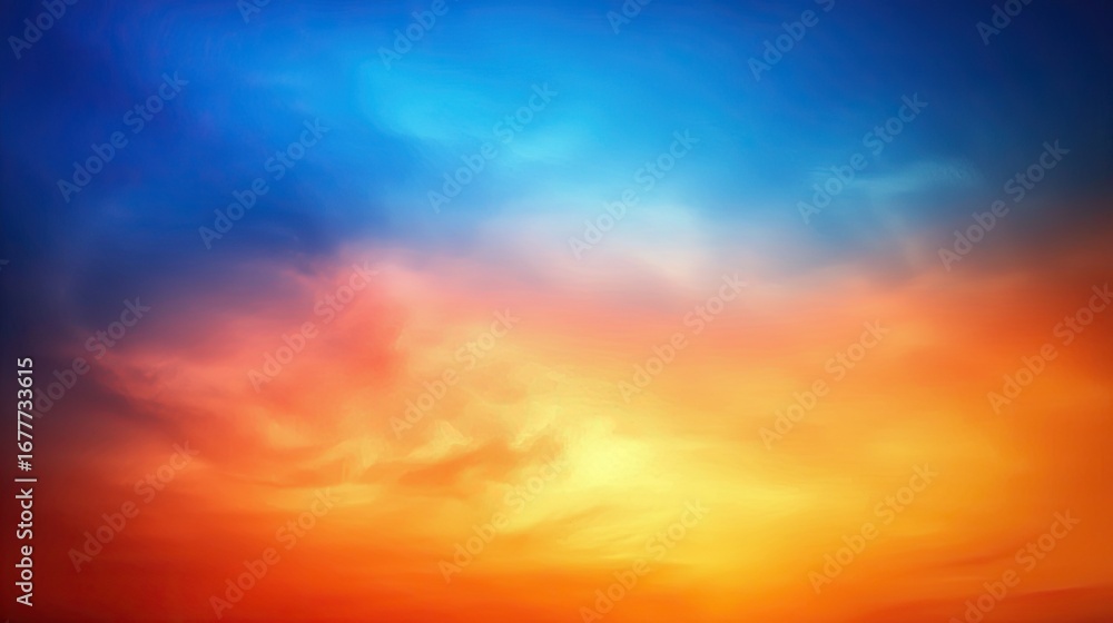 Fototapeta premium Abstract background blue orange sky sunset sunrise gradient texture wallpaper design color pattern vibrant aesthetic