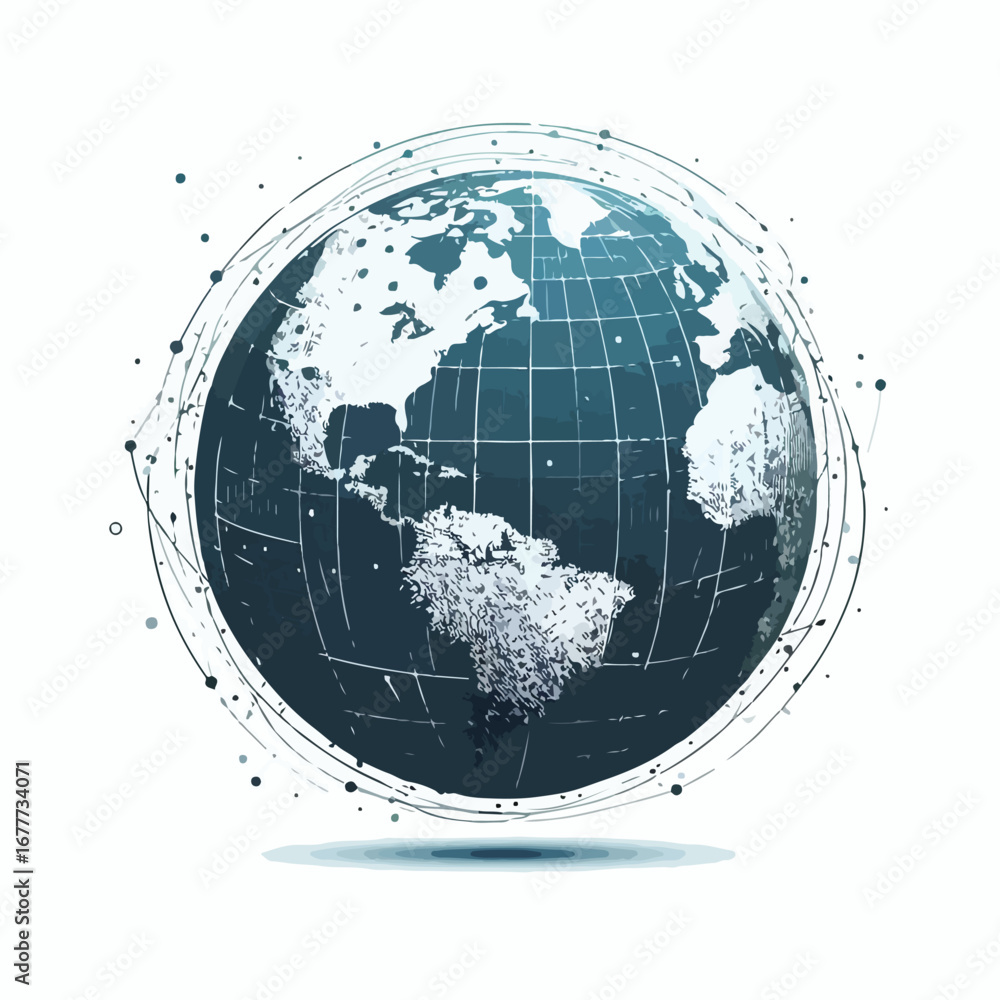Naklejka premium Vector image of the earth globe