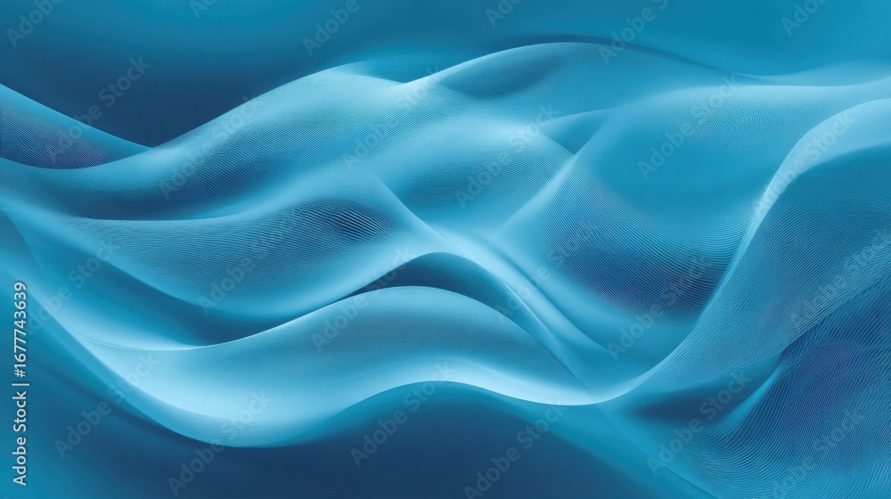 Obraz premium Soft waves of blue flow gracefully in a serene manner, creating a sense of calm and tranquility. This abstract design evokes feelings of relaxation and serenity.
