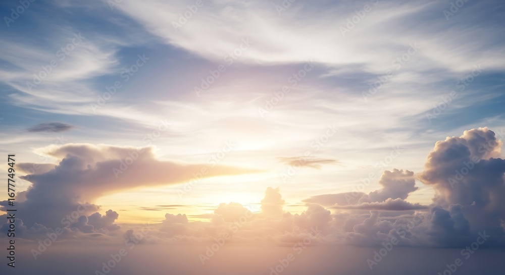 Obraz premium Tranquil City Sunset Skyline.