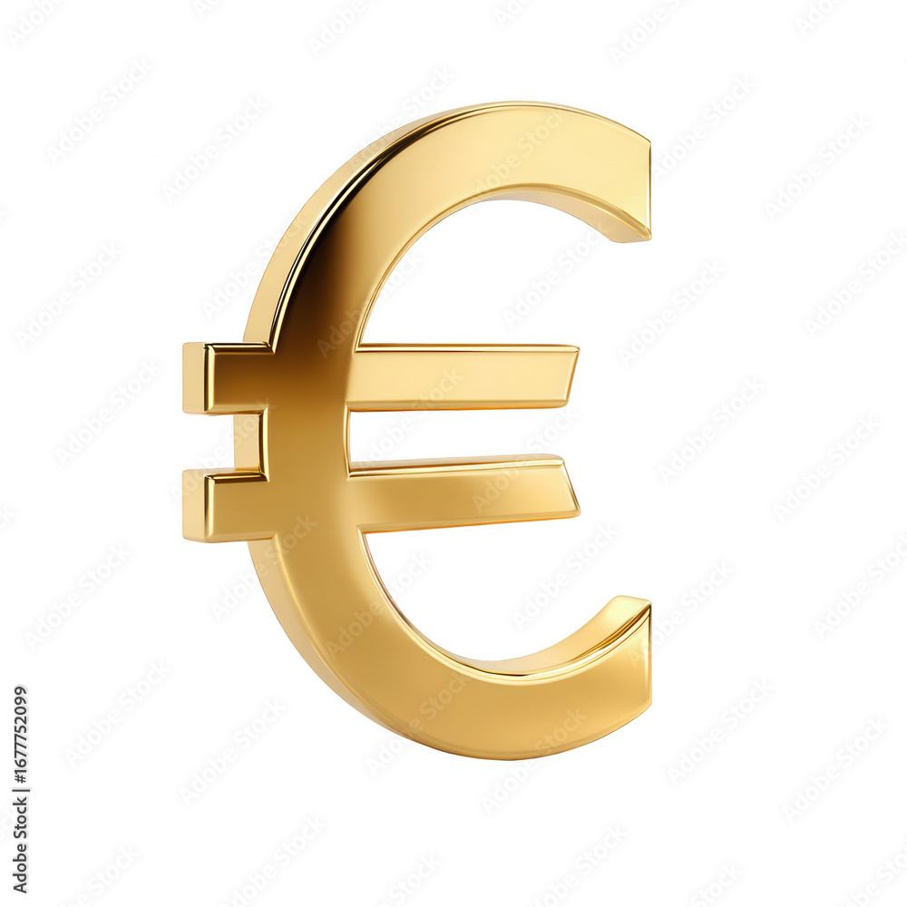 Fototapeta premium a simple golden euro symbol, jpeg, png, transparent