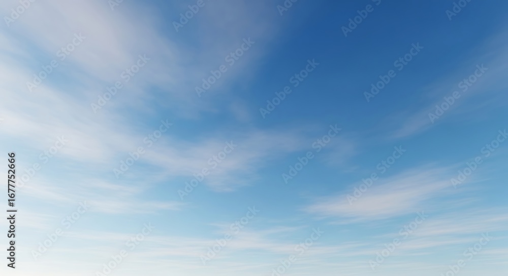 Fototapeta premium Vast Blue Sky with Wispy Clouds.