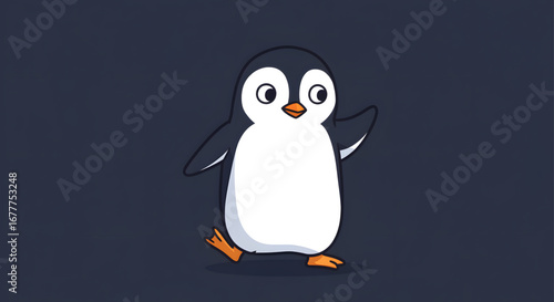 Cute and Awkward Penguin Waving