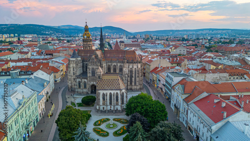Foto Panorama view of Kosice with Saint Elisabeth cathedral and Saint