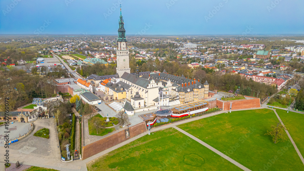 Fototapeta premium Panorama view of Jasna Gora monastery in Czestochowa, Poland