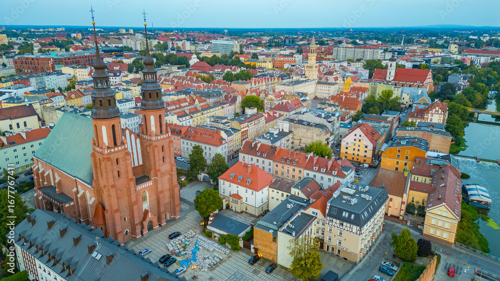 Fototapeta premium Panorama view of Polish town Opole