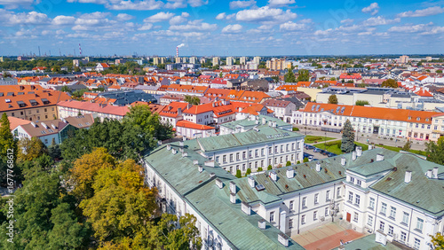 Panorama view of the old town of Plock, Poland