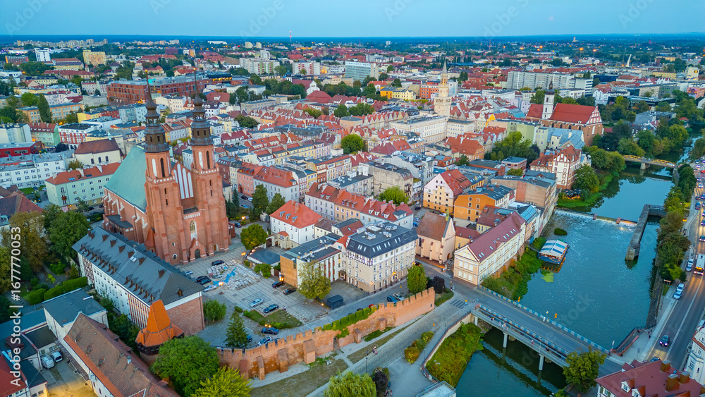 Obraz premium Panorama view of Polish town Opole