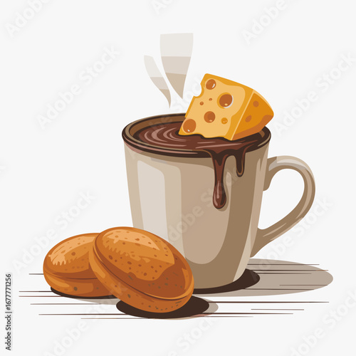 Chocolate Caliente Colombiano con Queso y Pan